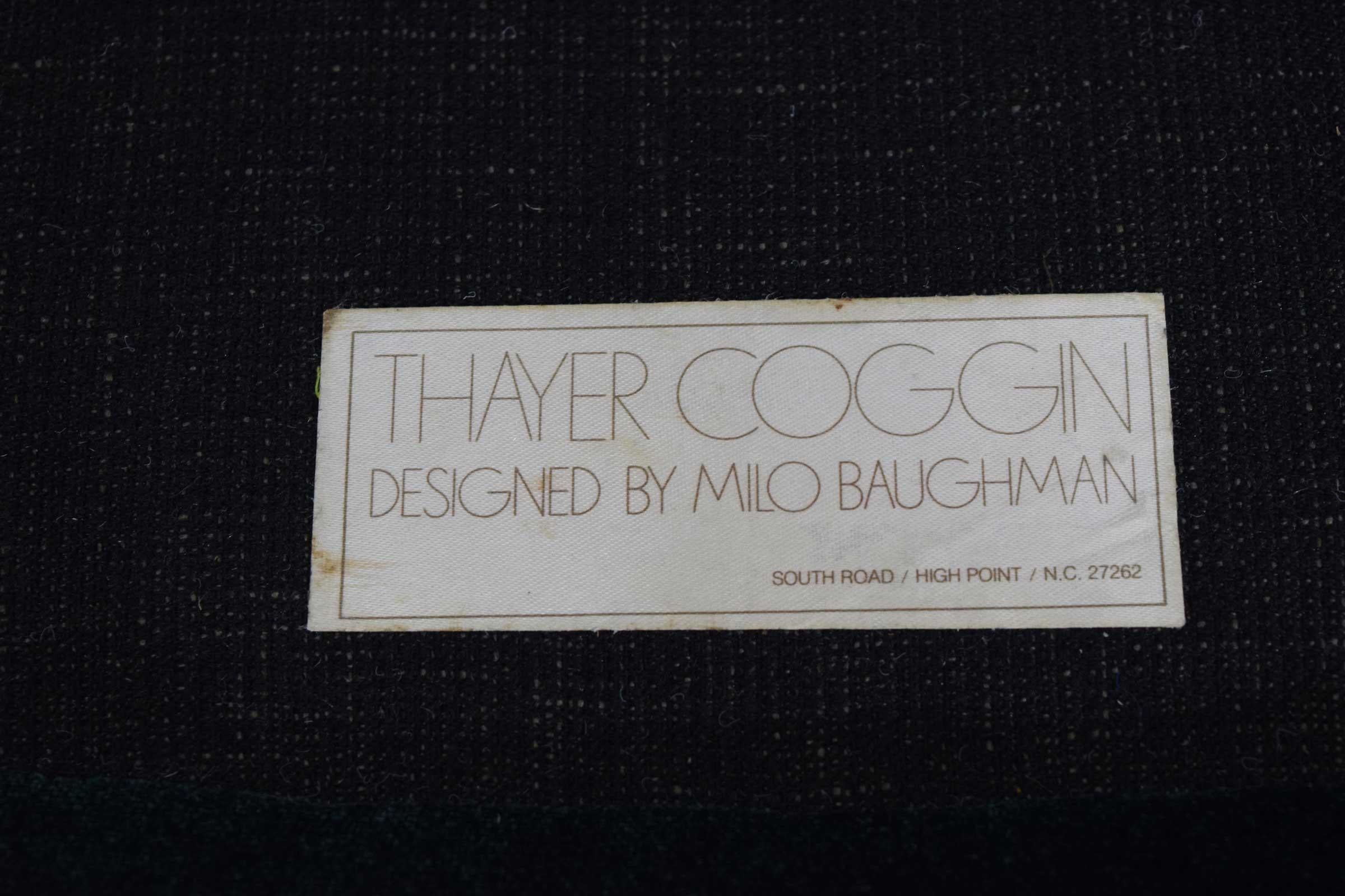 Milo Baughman for Thayer Coggin Tilt & Swivel Lounge Chairs in Deep Blue Velvet 3
