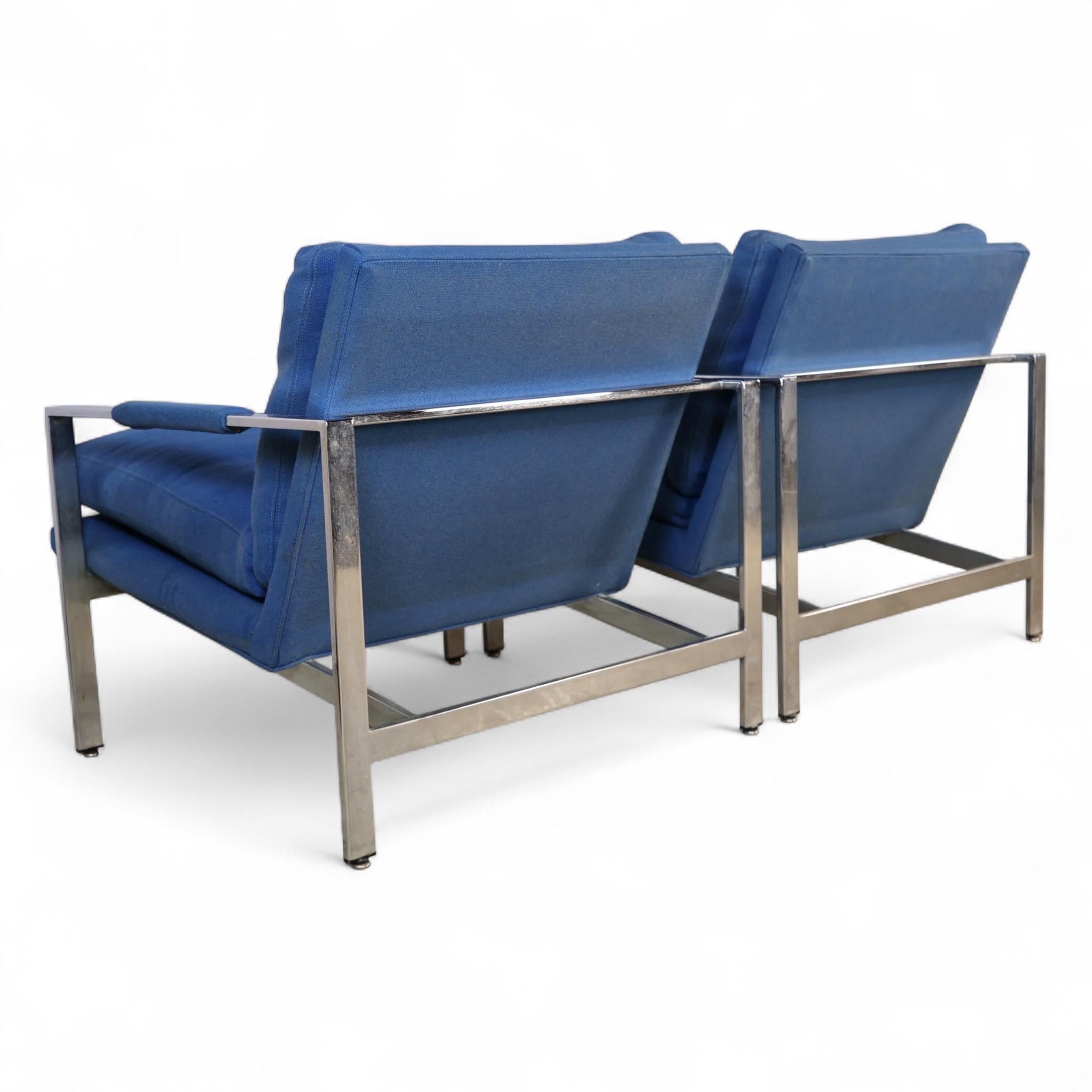 Milo Baughman für Thayer Coggin Vintage Mid Century Modern T Back Lounge Chairs im Angebot 9