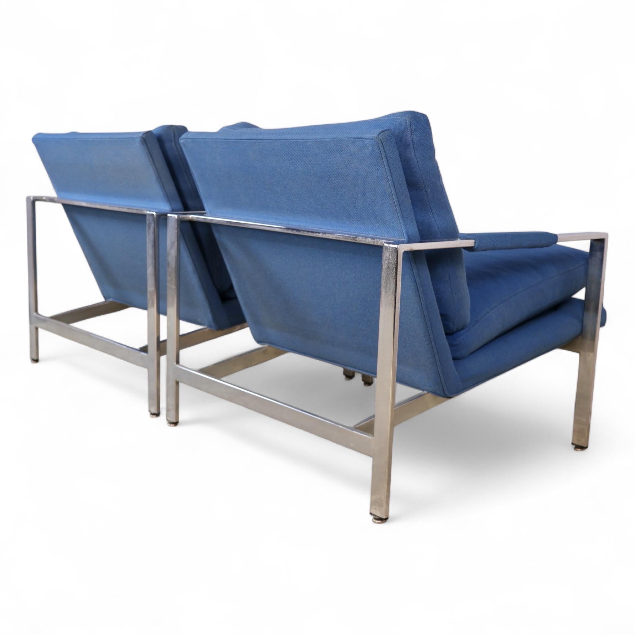 Milo Baughman für Thayer Coggin Vintage Mid Century Modern T Back Lounge Chairs (Moderne der Mitte des Jahrhunderts) im Angebot