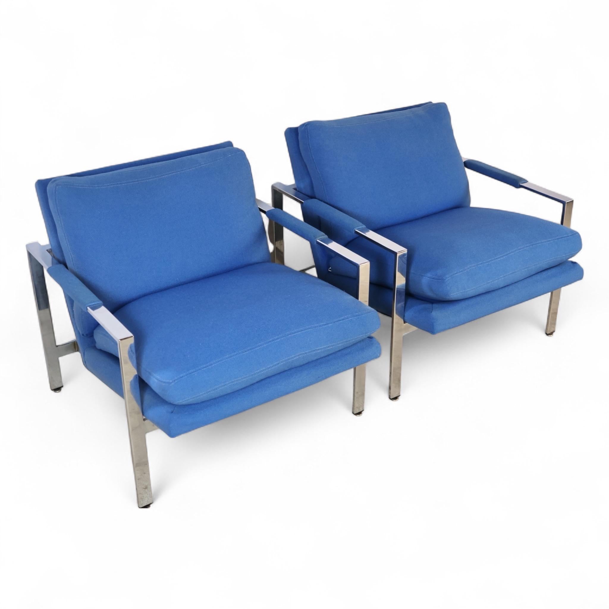 Milo Baughman für Thayer Coggin Vintage Mid Century Modern T Back Lounge Chairs im Zustand „Gut“ im Angebot in Denville, NJ