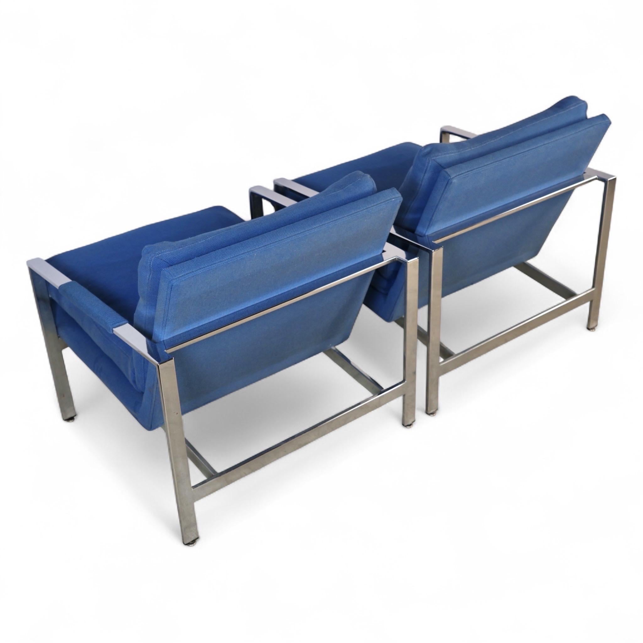 Milo Baughman für Thayer Coggin Vintage Mid Century Modern T Back Lounge Chairs im Angebot 1