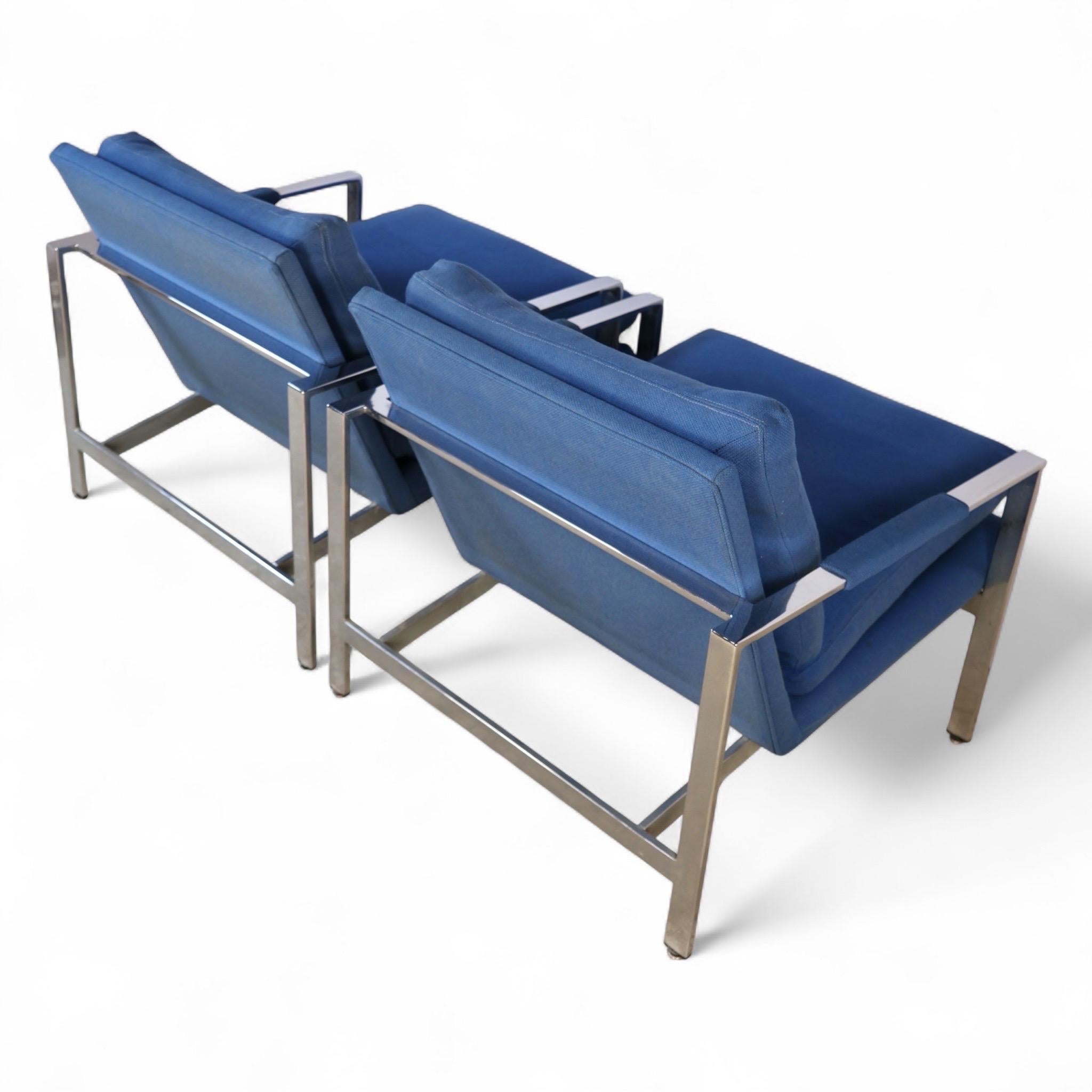 Milo Baughman für Thayer Coggin Vintage Mid Century Modern T Back Lounge Chairs im Angebot 2