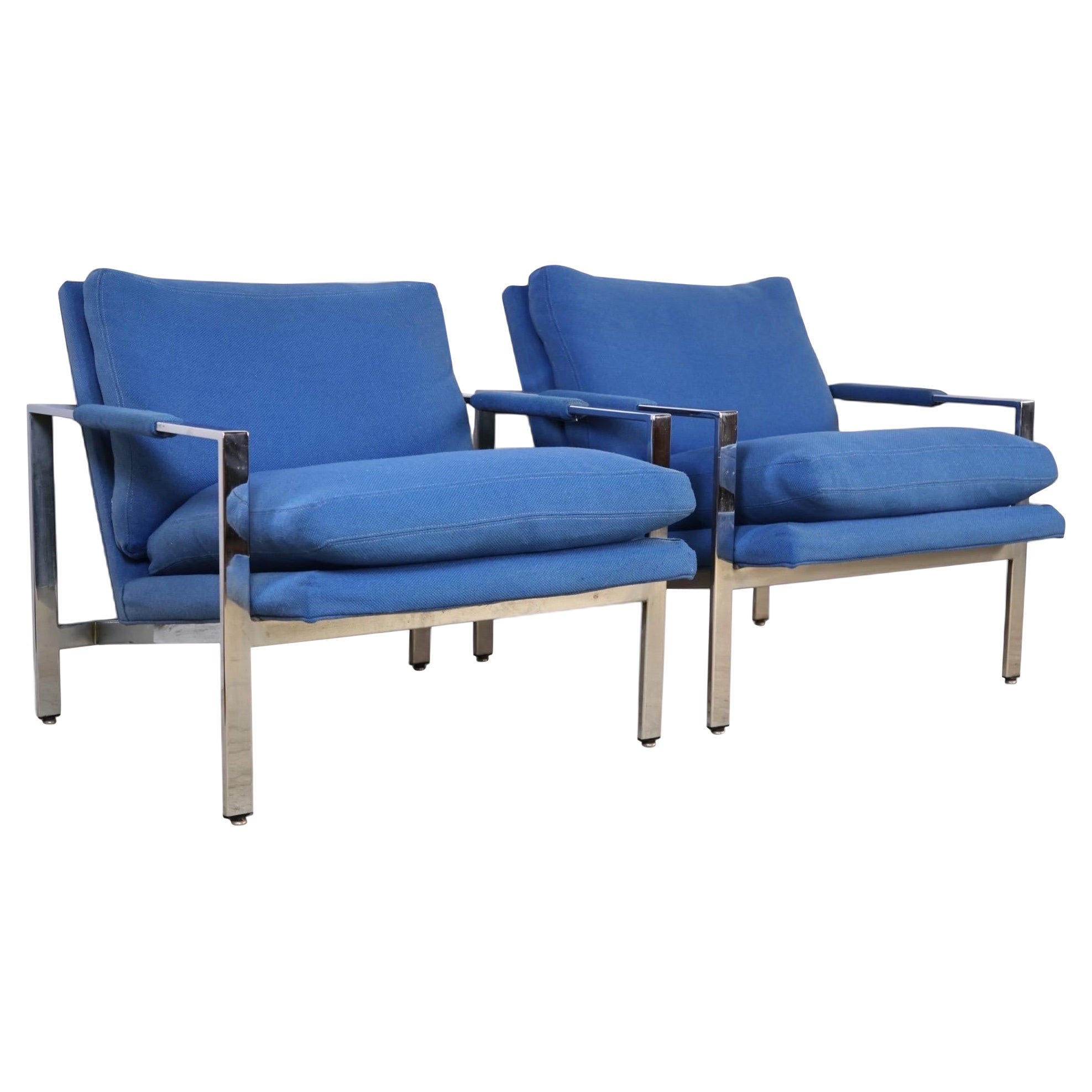 Milo Baughman für Thayer Coggin Vintage Mid Century Modern T Back Lounge Chairs im Angebot