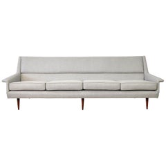 Milo Baughman for Thayer Coggin Walnut Gray Sofa