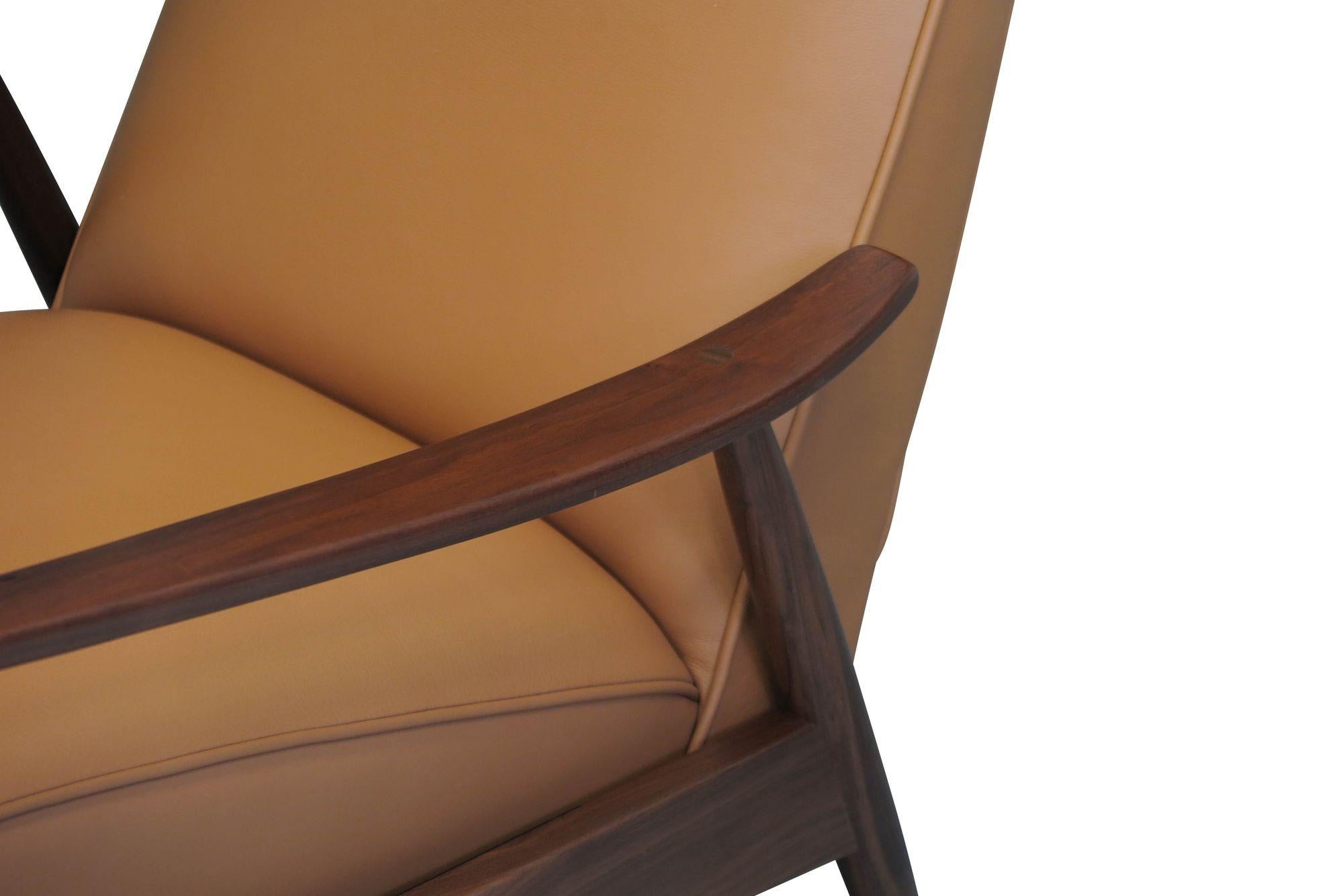XXIe siècle et contemporain Milo Baughman pour Thayer Coggin Chaise longue inclinable en noyer en vente