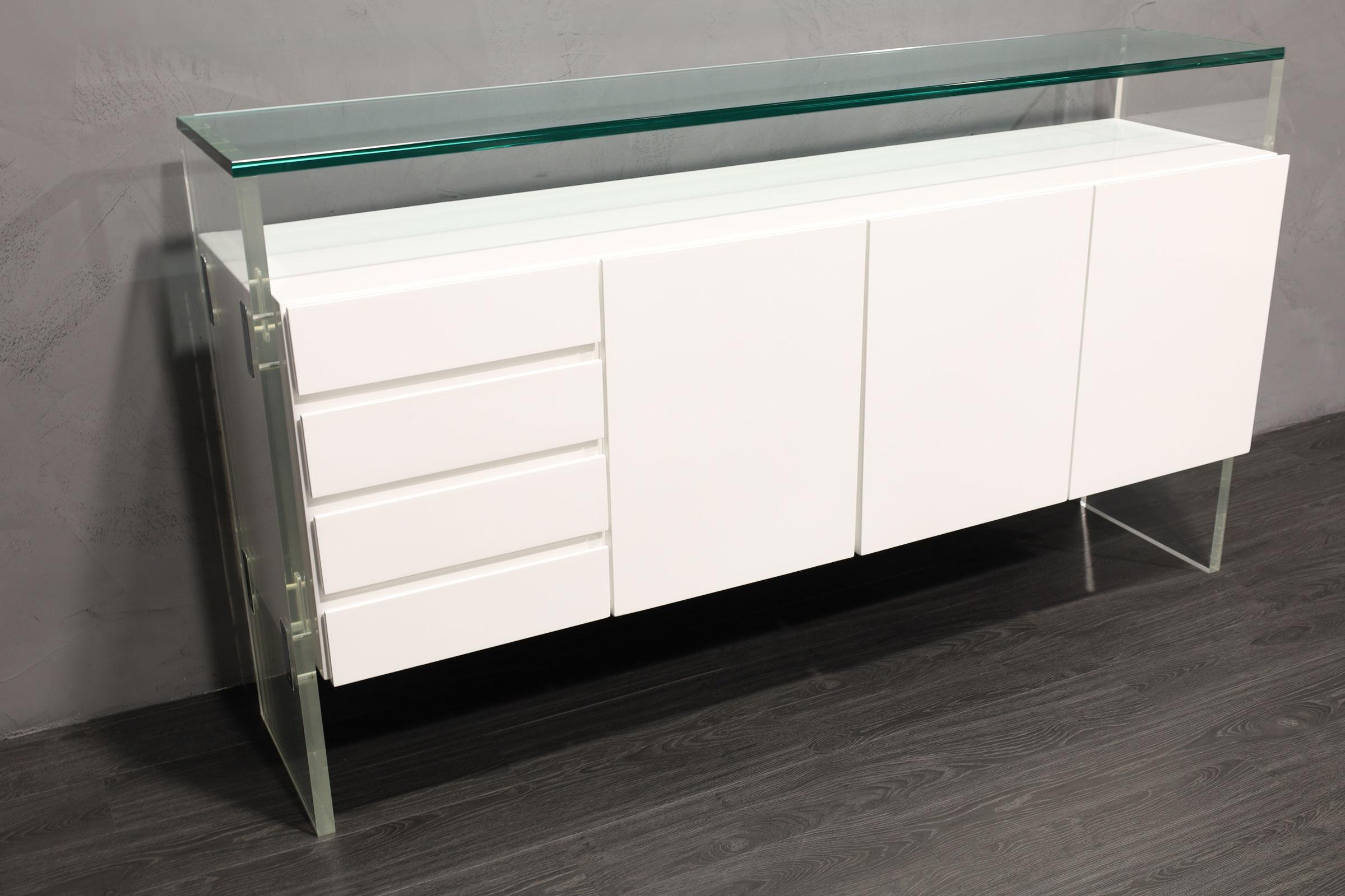 North American Milo Baughman for Thayer Coggin White Lacquer Sideboard