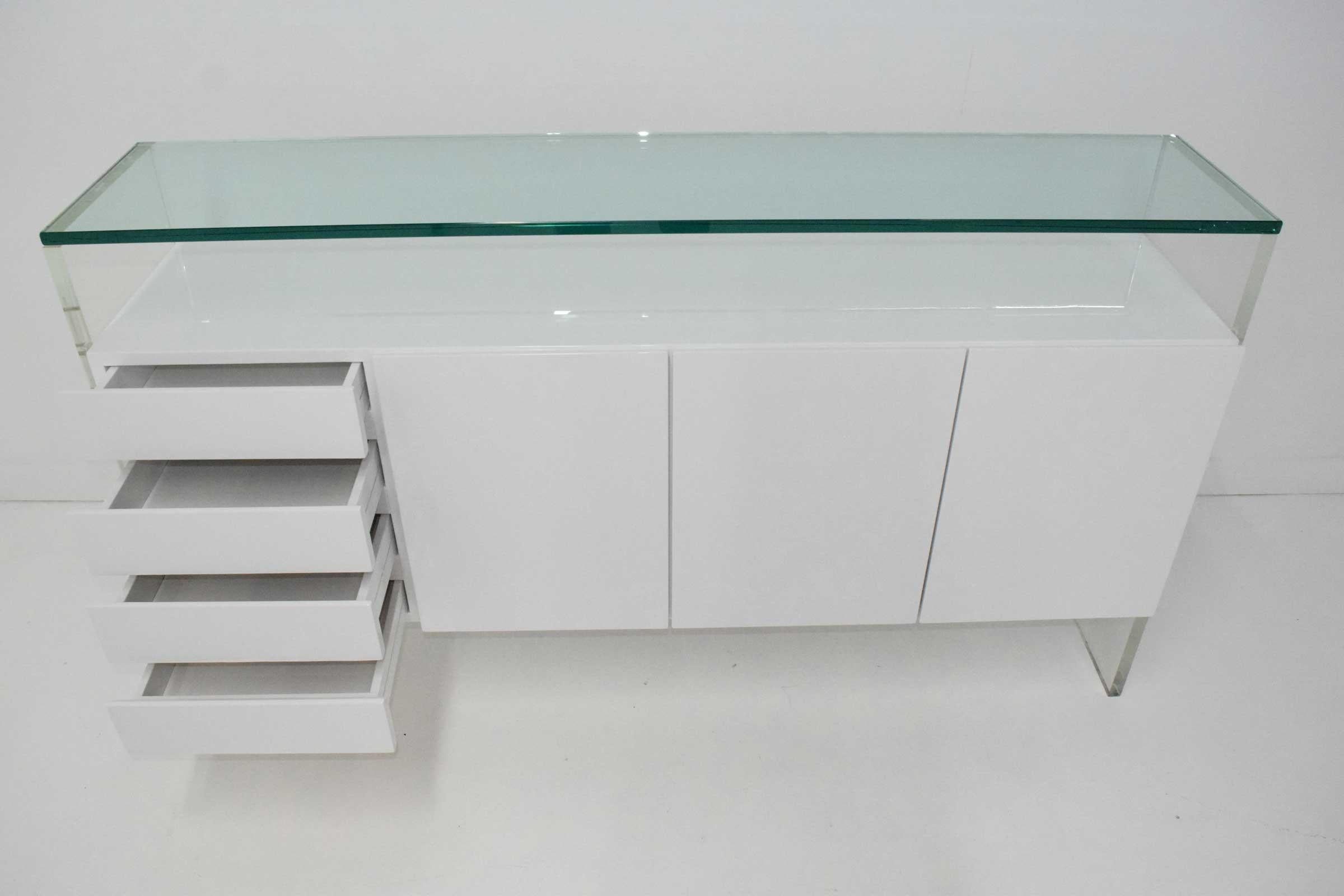 20th Century Milo Baughman for Thayer Coggin White Lacquer Sideboard