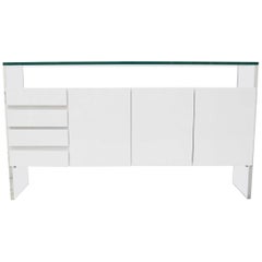 Buffet en laque blanche Milo Baughman pour Thayer Coggin