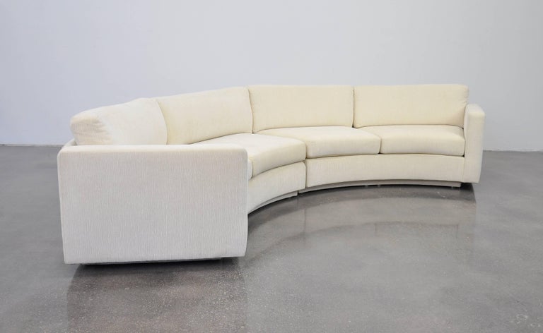 White Sectional Circle Sofa At 1stdibs, Semi Circle White Leather Sofa