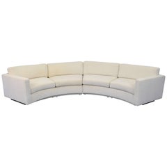 Milo Baughman for Thayer Coggin White Sectional Circle Sofa