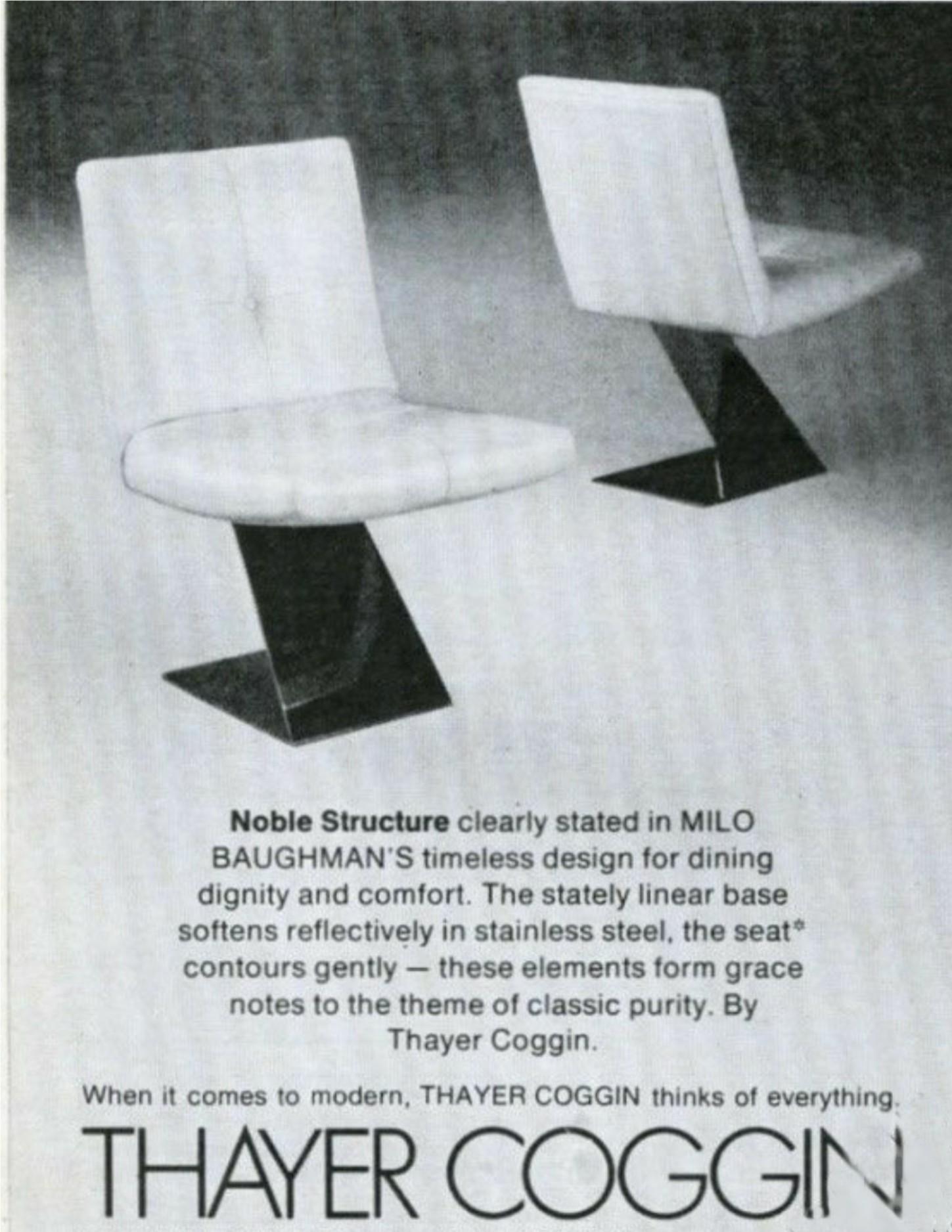 Steel Milo Baughman for Thayer Coggin Z Lounge Side Chair