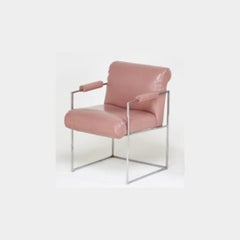 Milo Baughman for Thayer Coggins Pink Dining Armchairs, Set of Four, circa 1980
