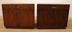 Milo Baughman Style Founders Walnut Nightstands