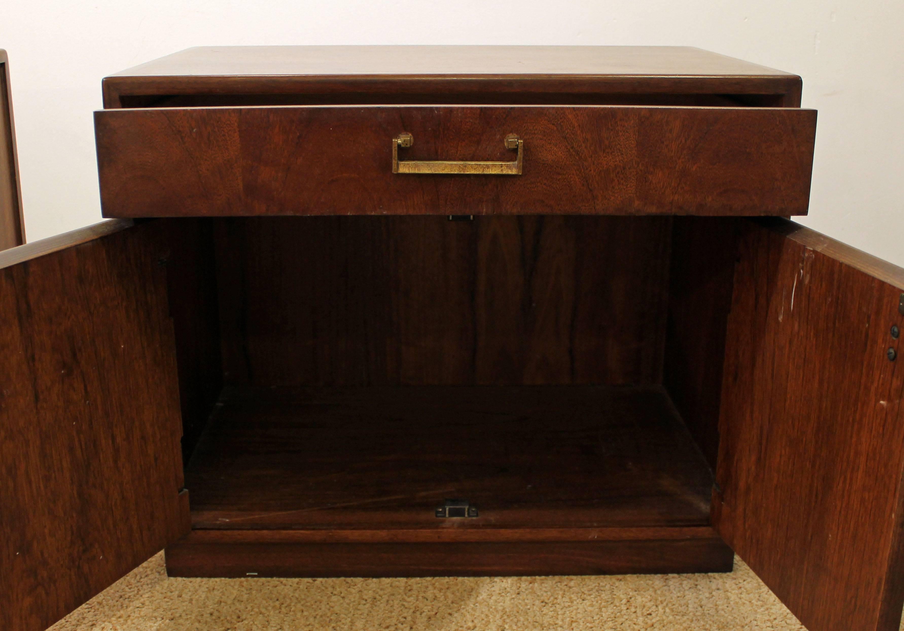 20th Century Milo Baughman Style Founders Walnut Nightstands