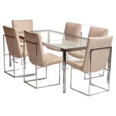 DIA Glass and Chrome Expandable Dining Table