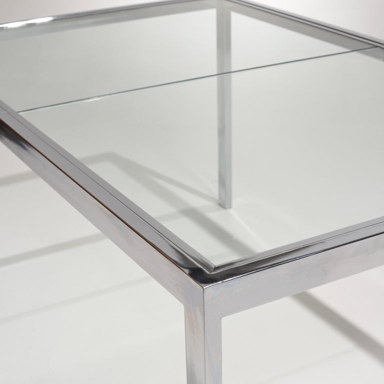 DIA Glass and Chrome Expandable Dining Table For Sale 2