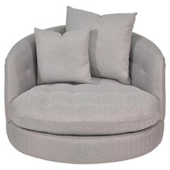 Milo Baughman Grey Swivel Oversized Tub Chair for Thayer Coggin