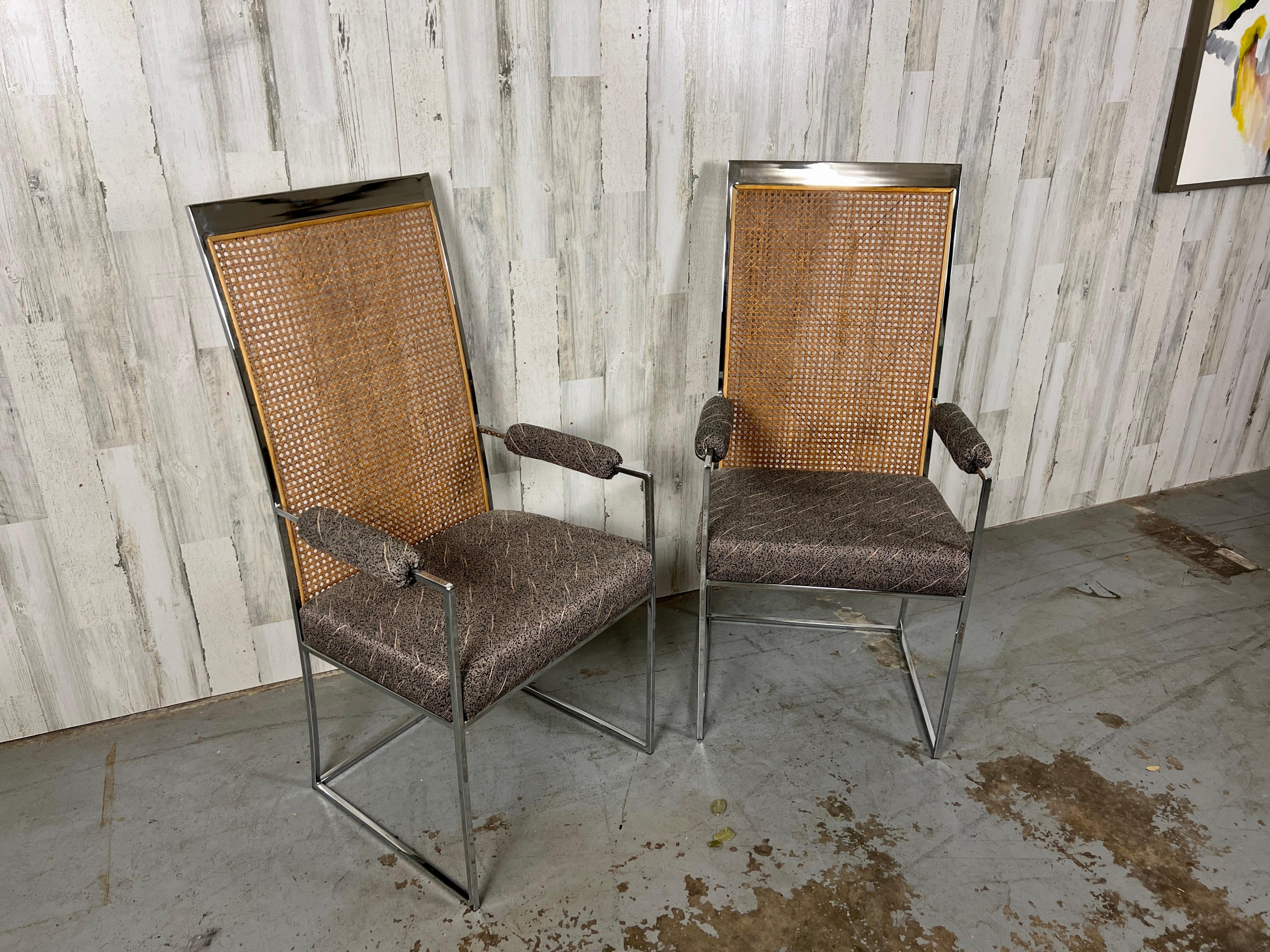 Milo Baughman High Back Cane Armchairs for Thayer Coggin For Sale 12