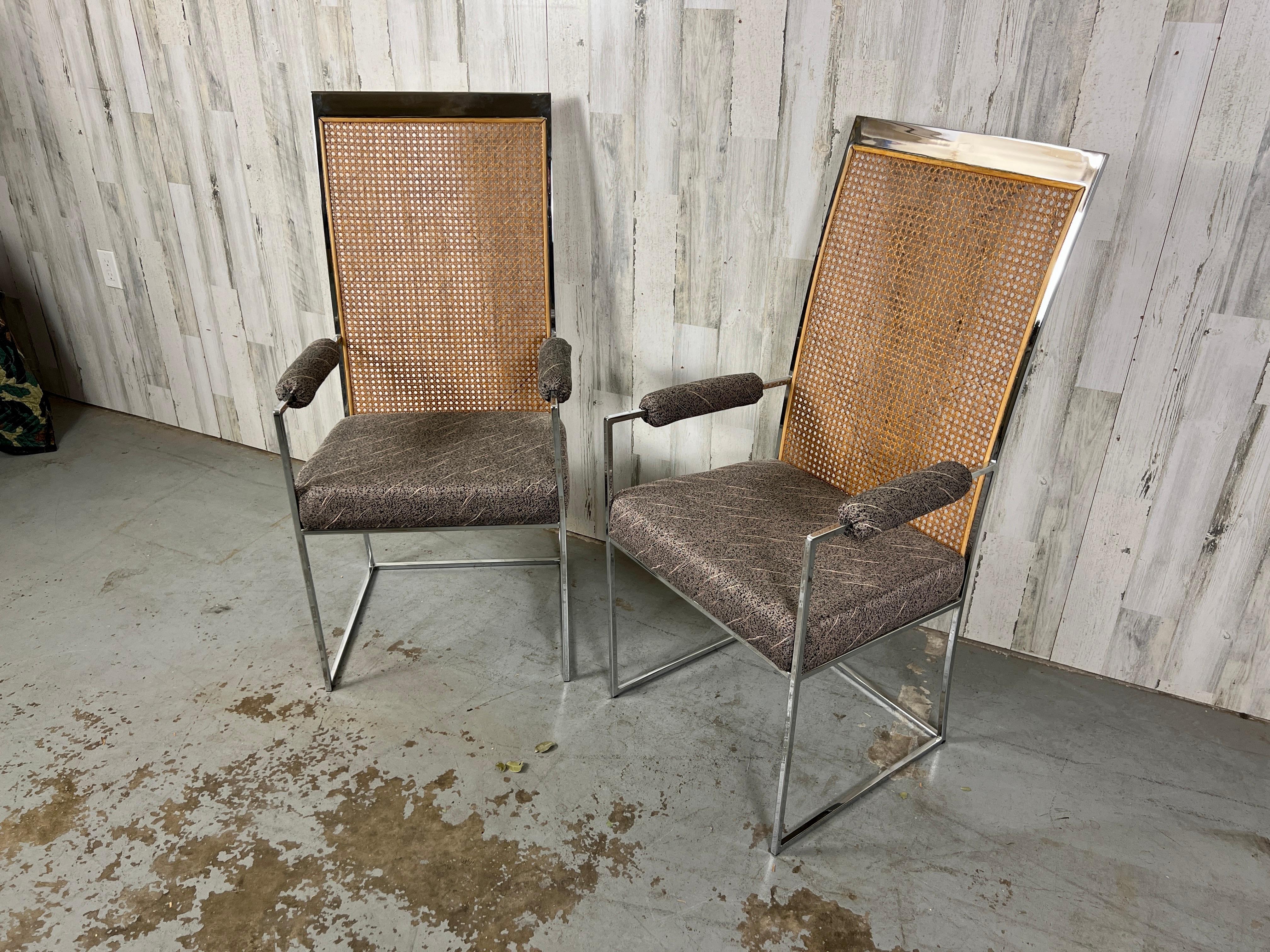 Milo Baughman High Back Cane Armchairs for Thayer Coggin For Sale 13