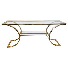 Milo Baughman Iconic Mid-Century Modern Glass 
Chrome Console Table Bar Stand