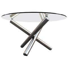 Milo Baughman Inspired Chrome Jax Table