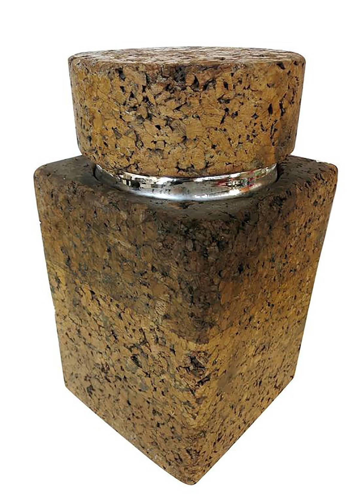 Mid-Century Modern Milo Baughman Inspired Oversized Cork Jar For Sale