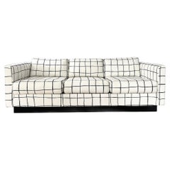Milo Baughman Kelly Wearstler Coquette Alabaster & Black Tuxedo Sofa