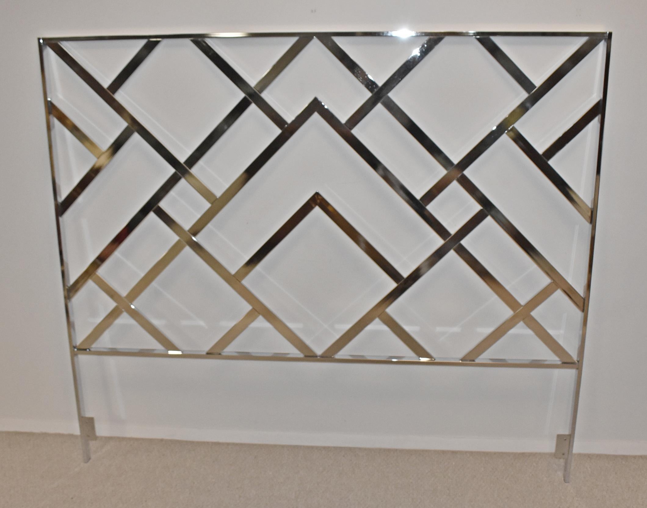 Mid-Century Modern Milo Baughman King Size Chrome Headboard For Sale