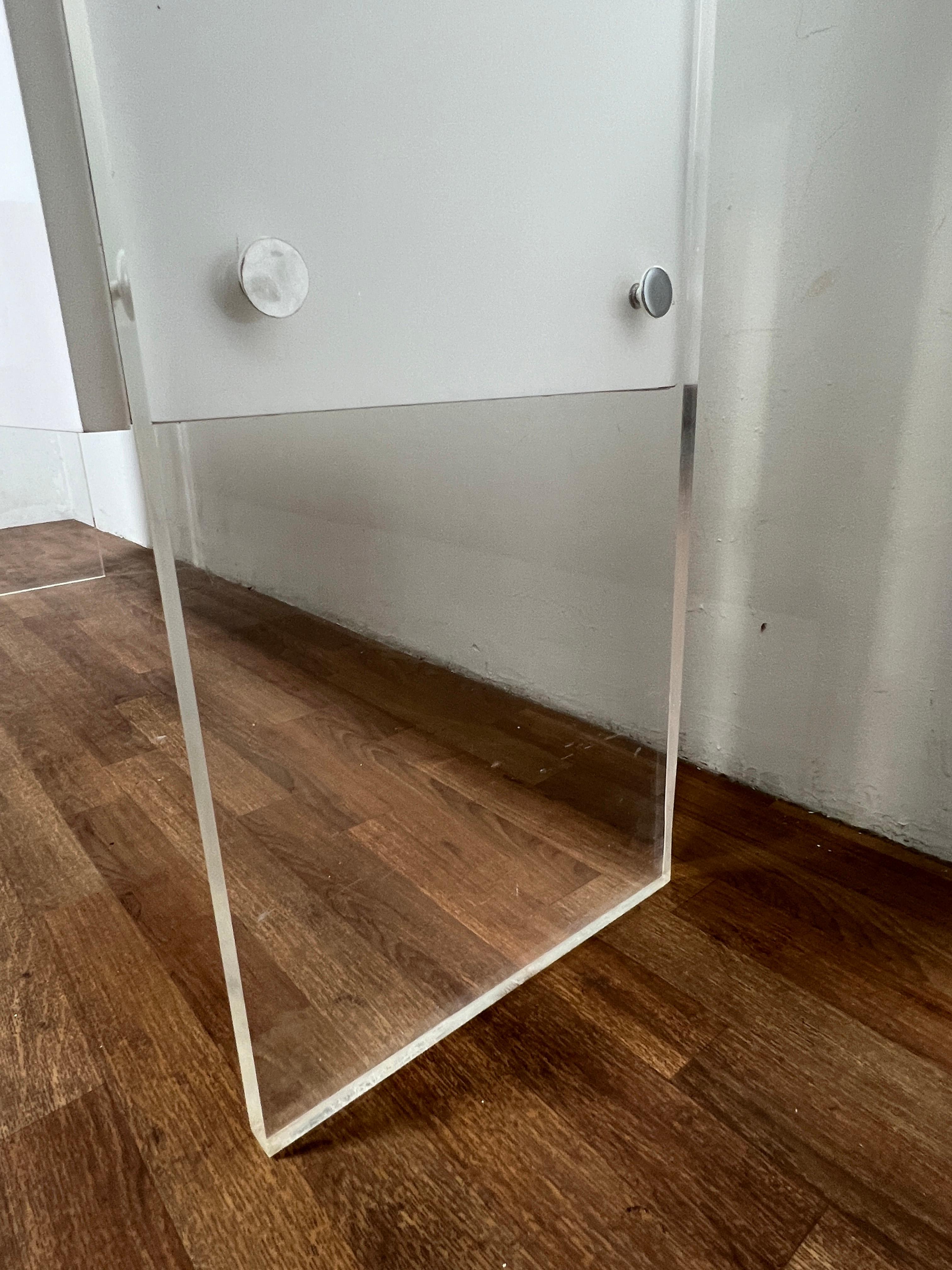 Glass Milo Baughman Lacquered Credenza with Lucite Sides, Circa 1970s