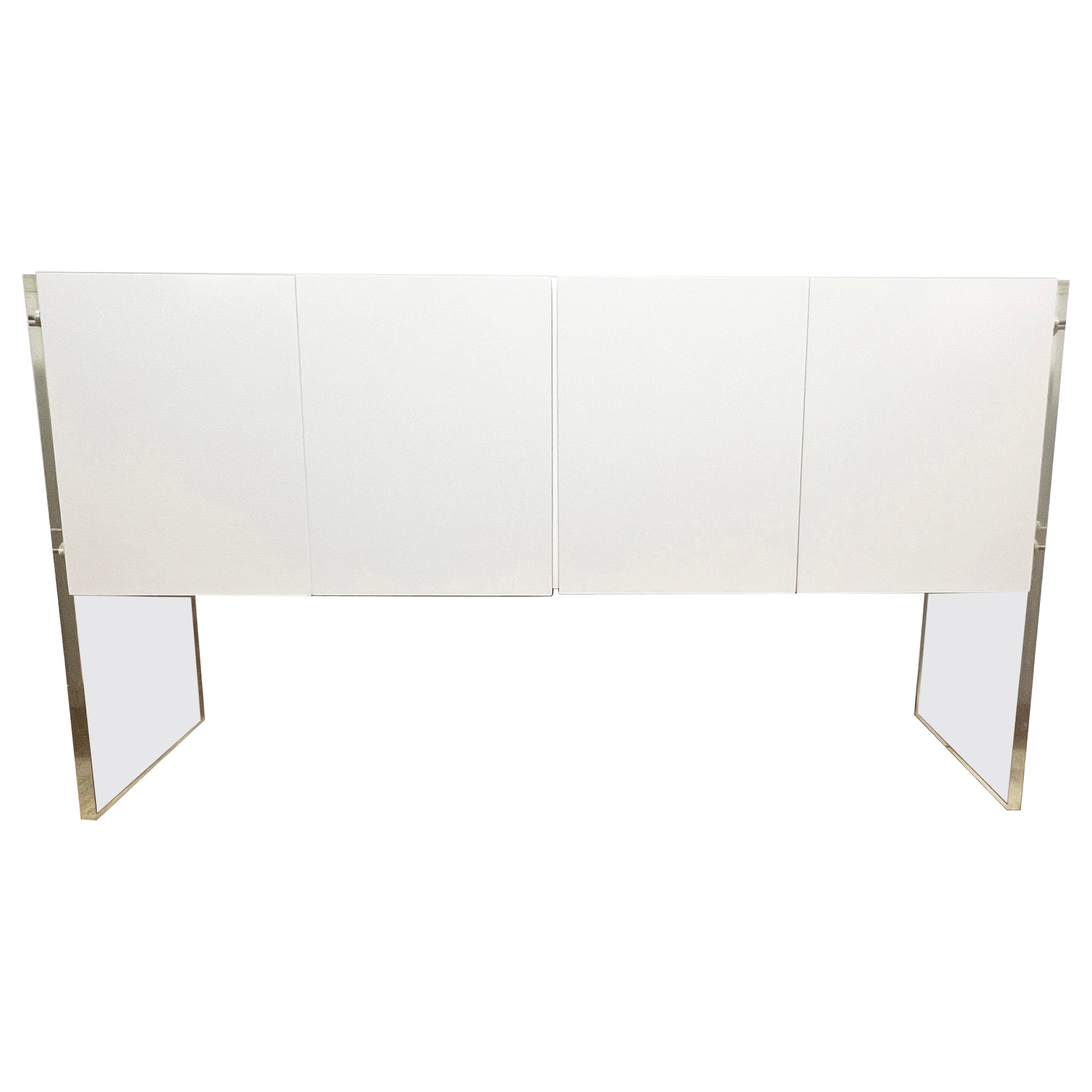 Milo Baughman Lacquered Credenza with Lucite Sides, Circa 1970s