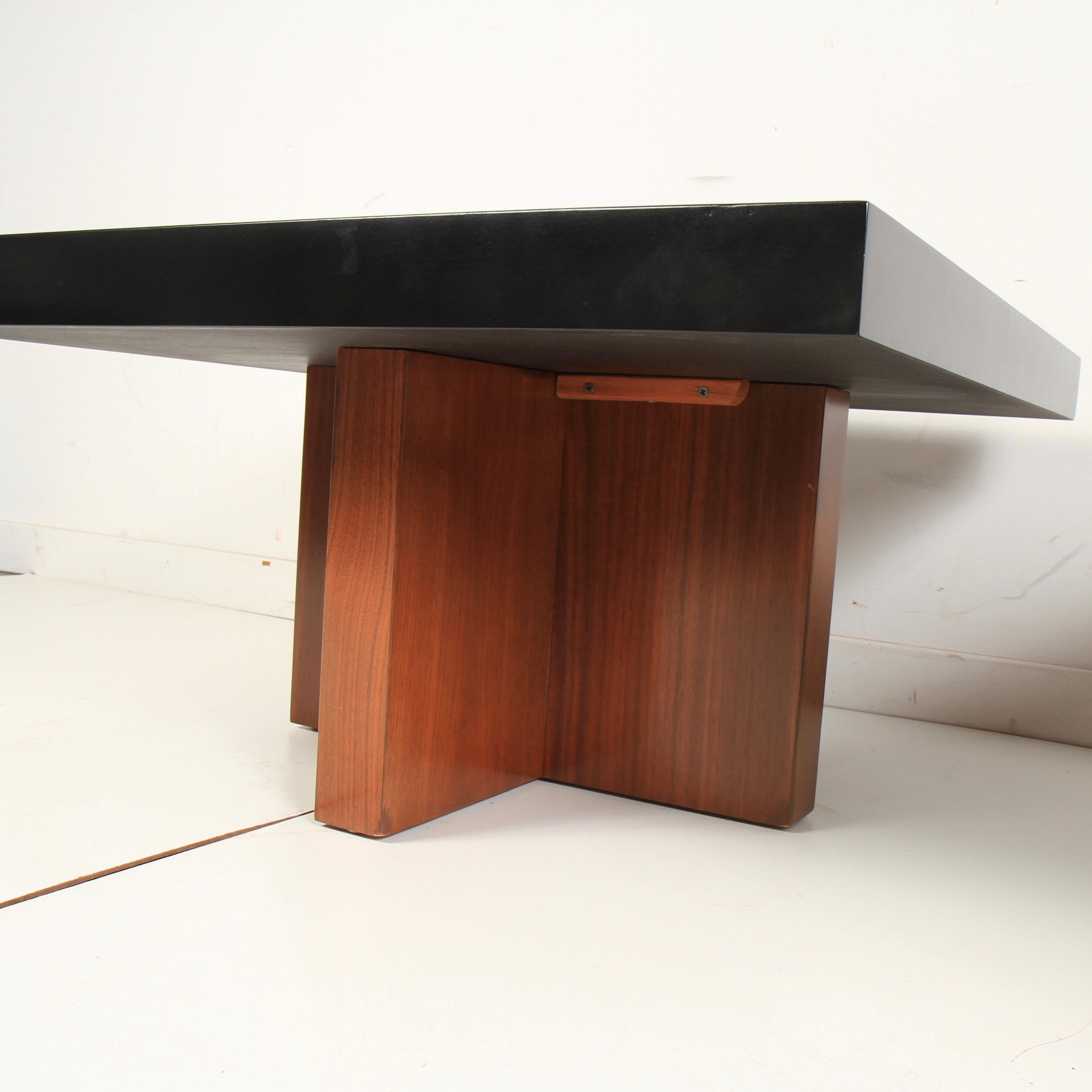 American Milo Baughman Lacquered Walnut End Tables by Thayer Coggin For Sale