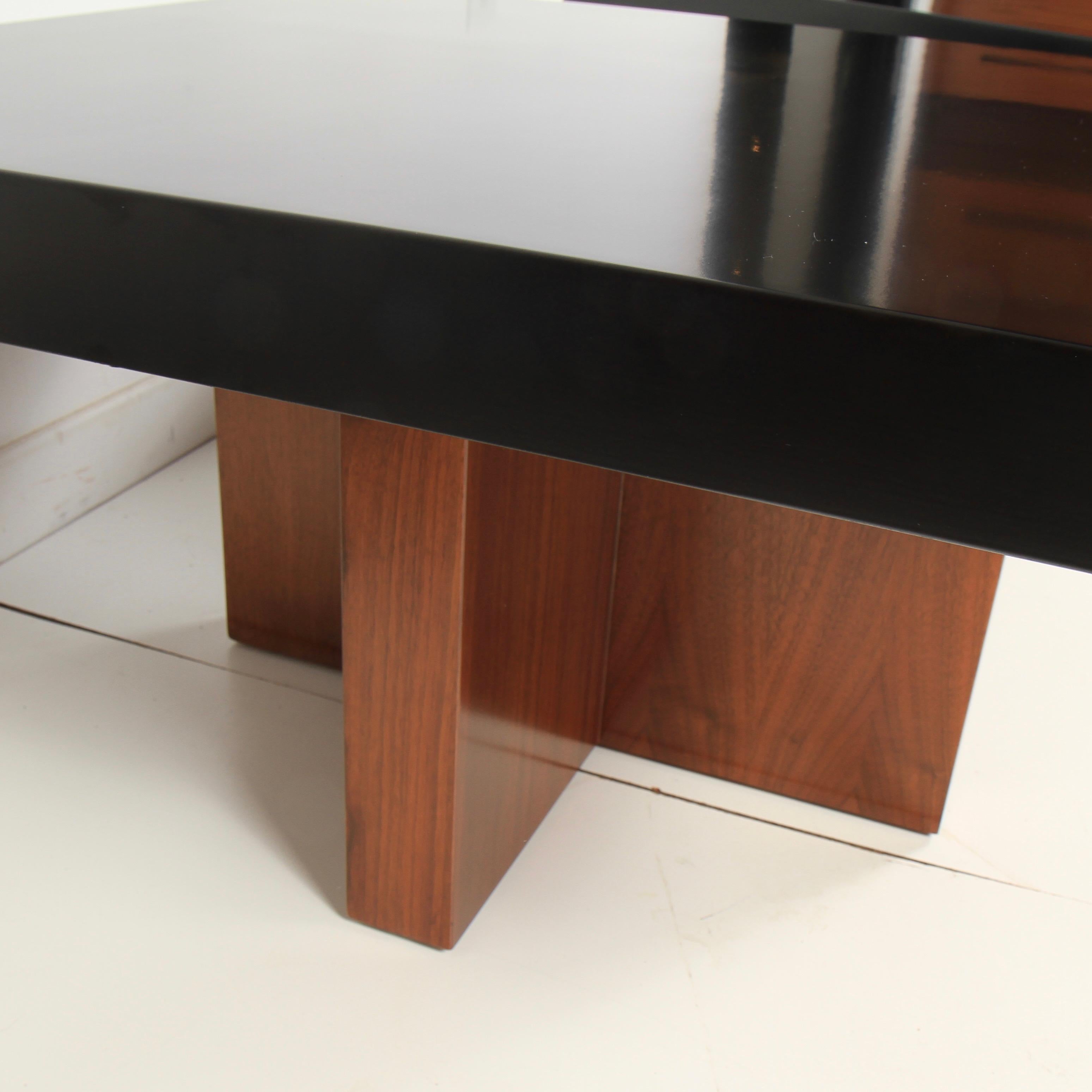 Mid-20th Century Milo Baughman Lacquered Walnut End Tables by Thayer Coggin For Sale