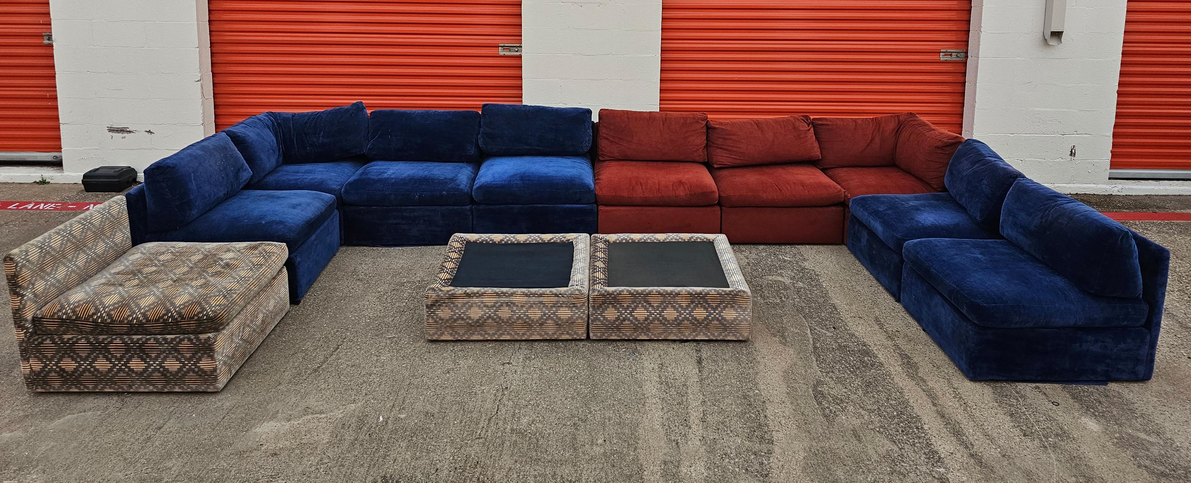 20th Century Milo Baughman Large Pit Sectional with 12 Pieces