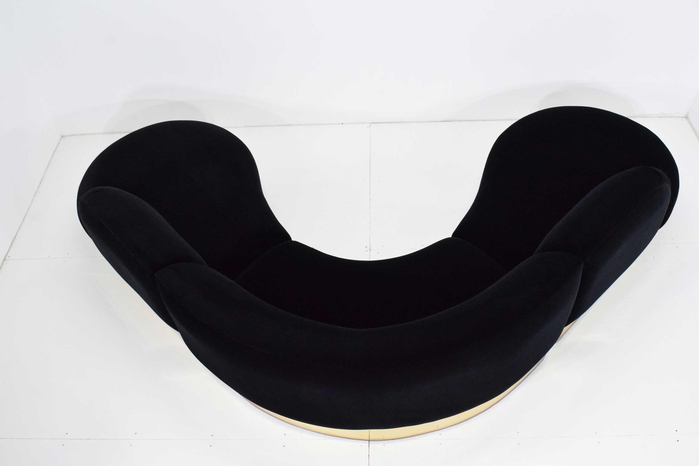 Milo Baughman for Thayer Coggin Large Serpentine Sofa in Donghia Velvet 3