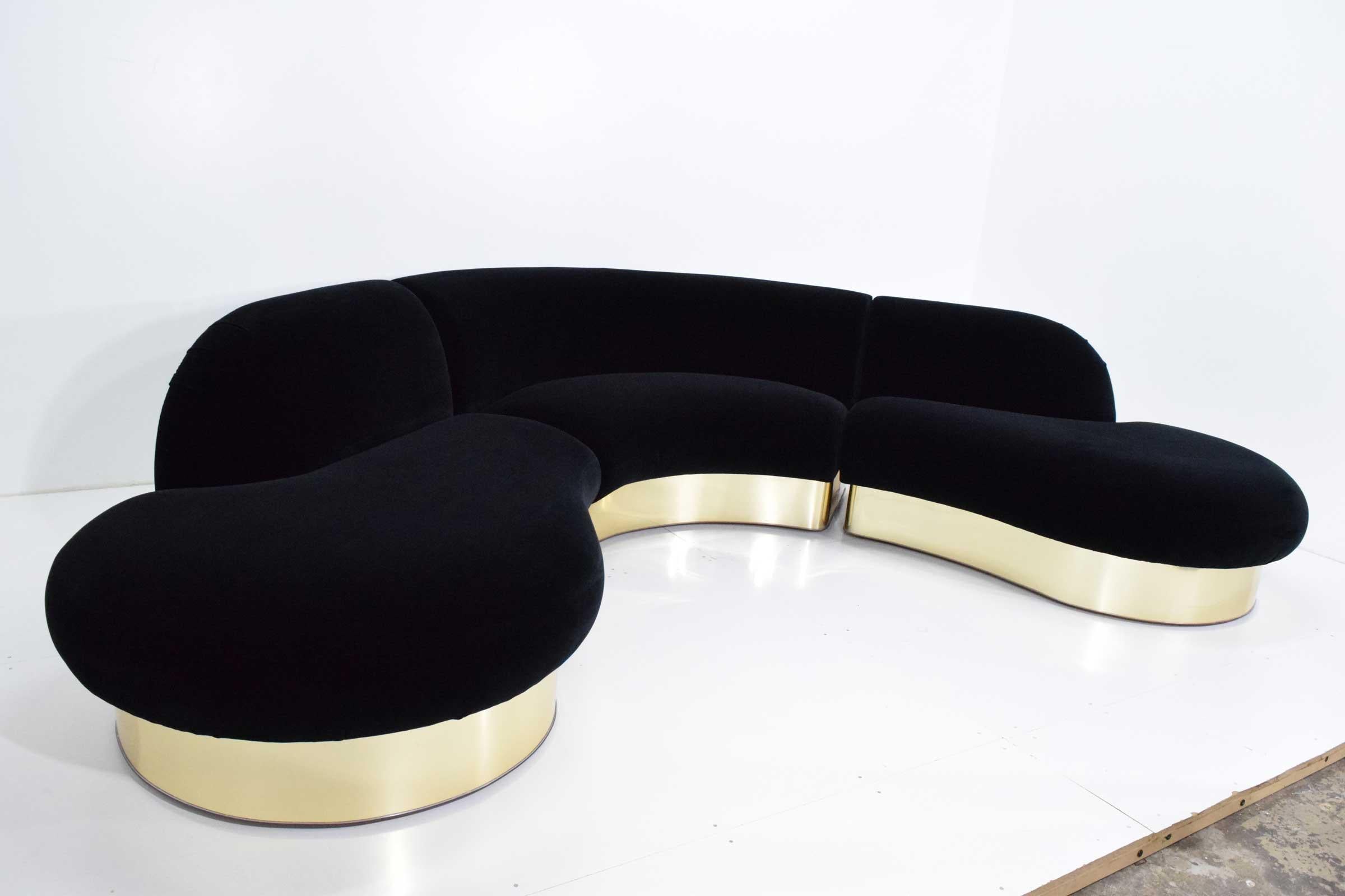 Mid-Century Modern Milo Baughman for Thayer Coggin Large Serpentine Sofa in Donghia Velvet