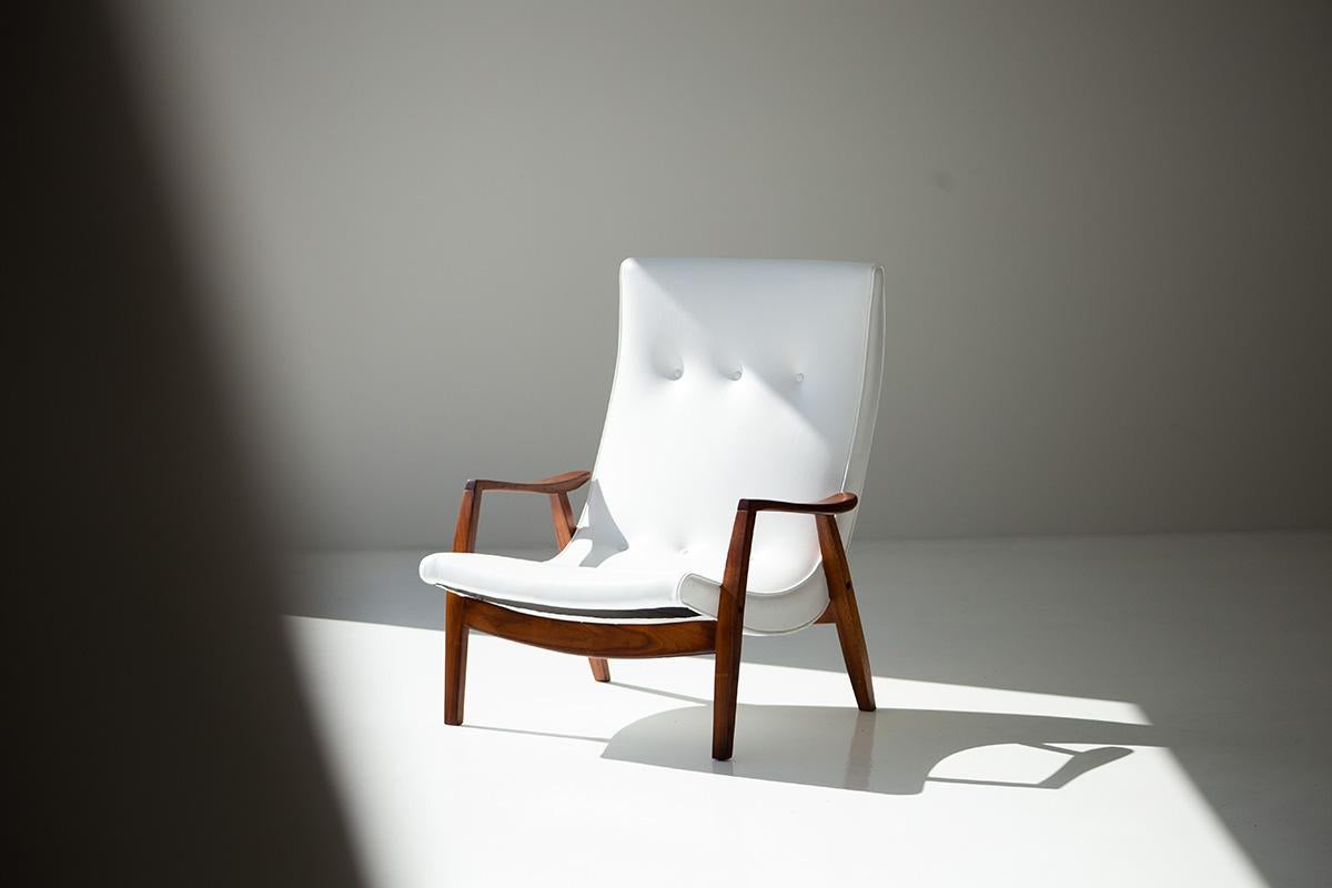 Mid-Century Modern Milo Baughman Leather Lounge Chair for Thayer Coggin