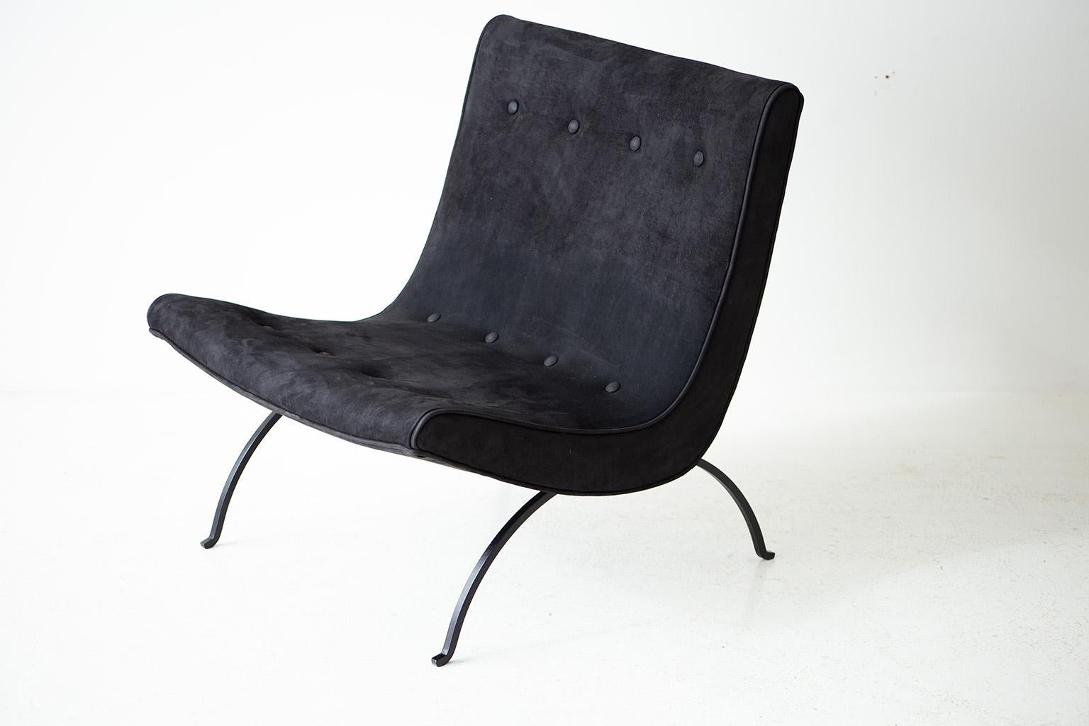 Chaise longue en cuir Scoop de Milo Baughman pour Thayer Coggin 4