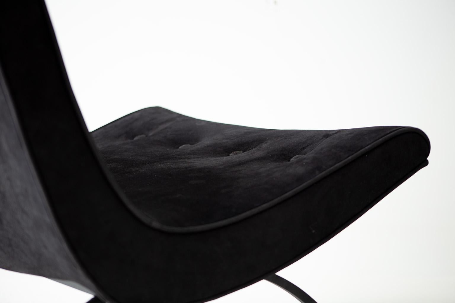 Mid-Century Modern Chaise longue en cuir Scoop de Milo Baughman pour Thayer Coggin