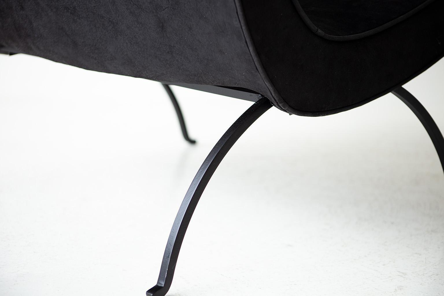 Cuir Chaise longue en cuir Scoop de Milo Baughman pour Thayer Coggin