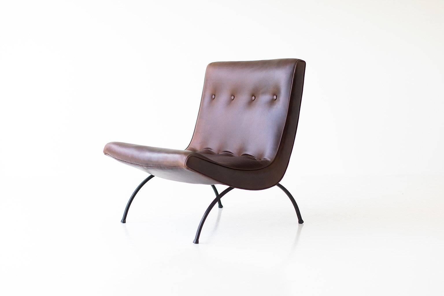 Milo Baughman Leather Scoop Lounge Chair for Thayer Coggin In Excellent Condition In Oak Harbor, OH