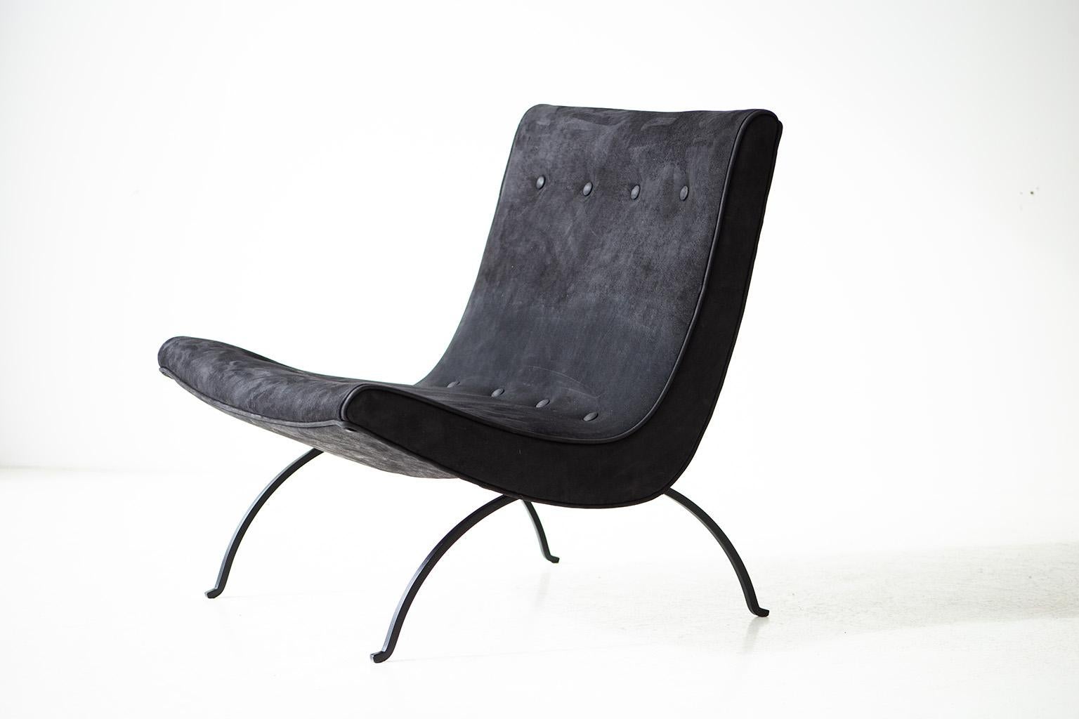 Milo Baughman Leather Scoop Lounge Chair for Thayer Coggin 3