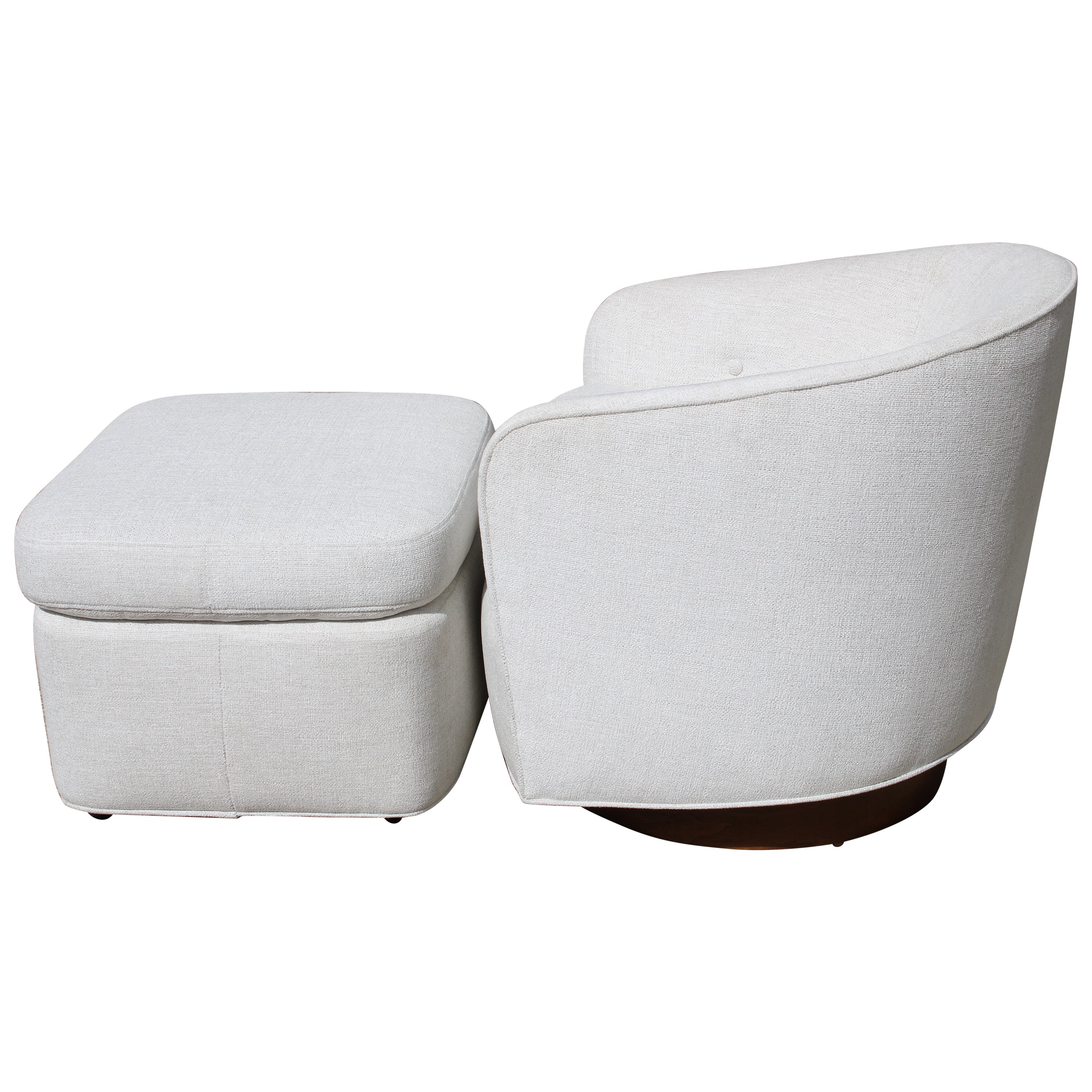 Milo Baughman Lounge and Ottoman, Tilt and Swivel