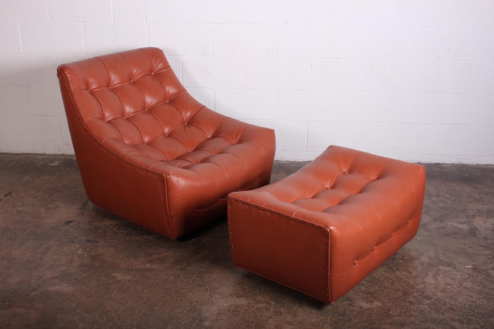 Late 20th Century Milo Baughman Lounge Chair and Ottoman For Sale