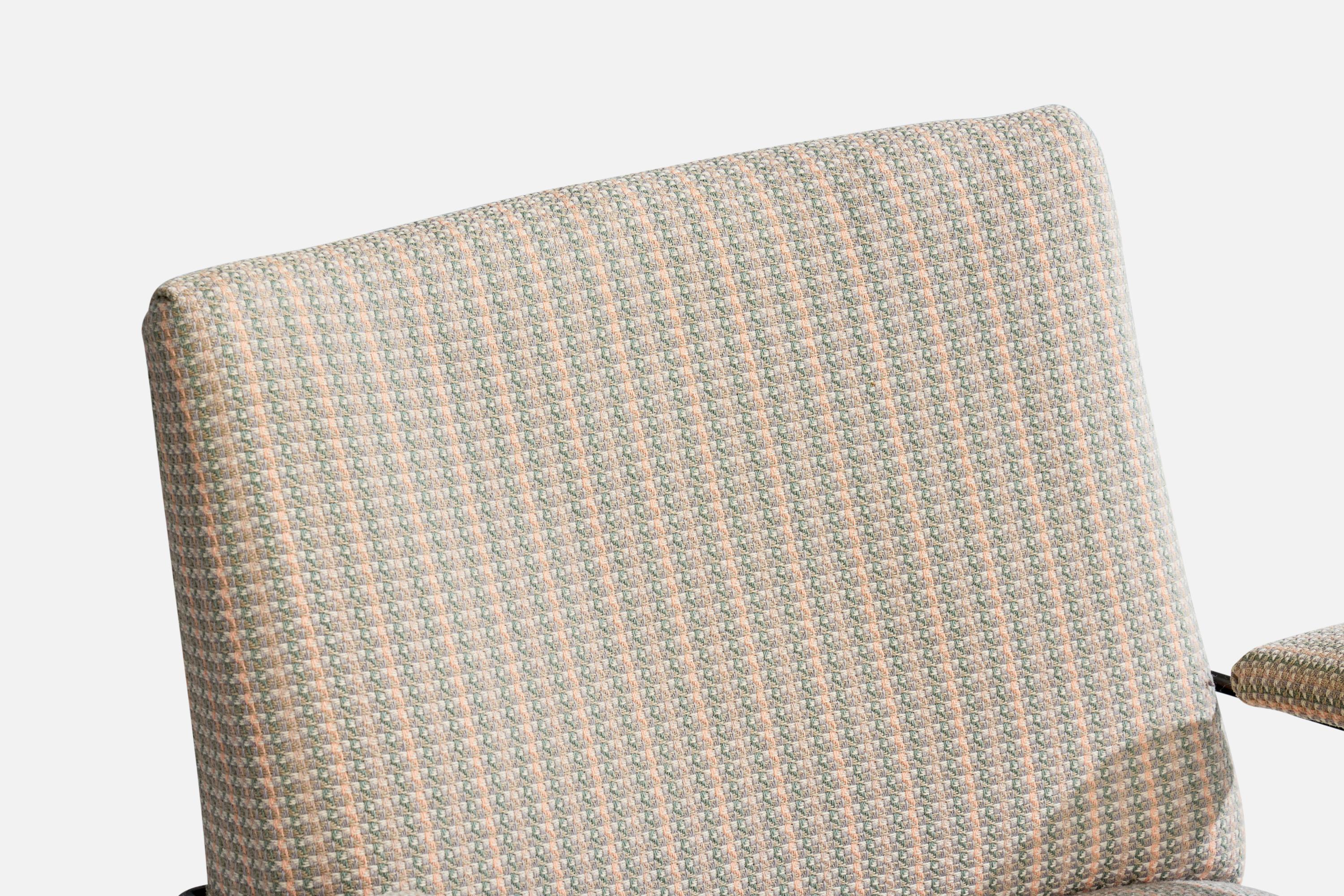 Milo Baughman, Lounge Chair, Iron, Fabric, USA, 1950s For Sale 4