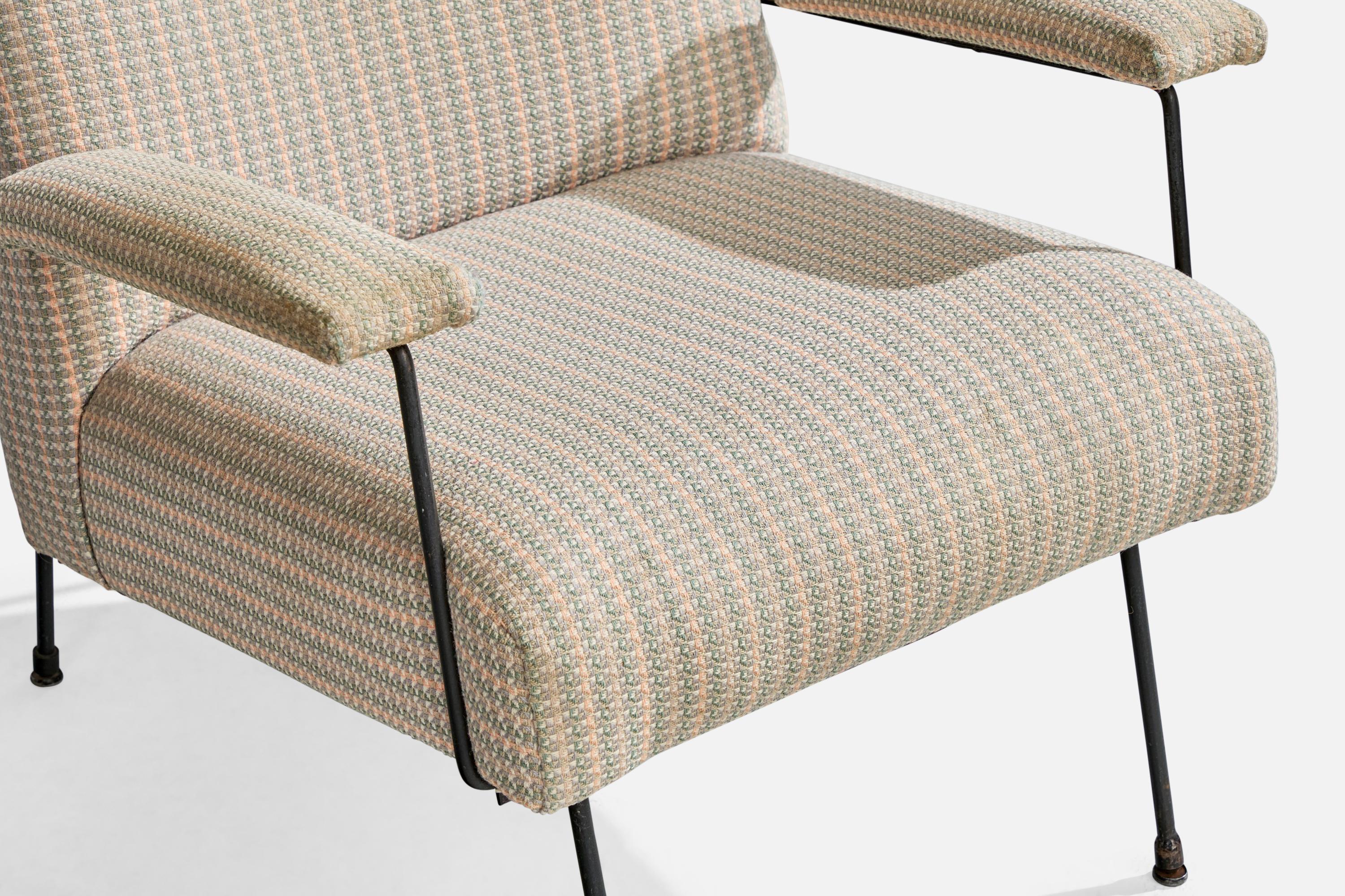 Milo Baughman, Lounge Chair, Iron, Fabric, USA, 1950s For Sale 6