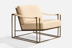 Milo Baughman, Sedia da salotto, pelle, acciaio, USA, 1972