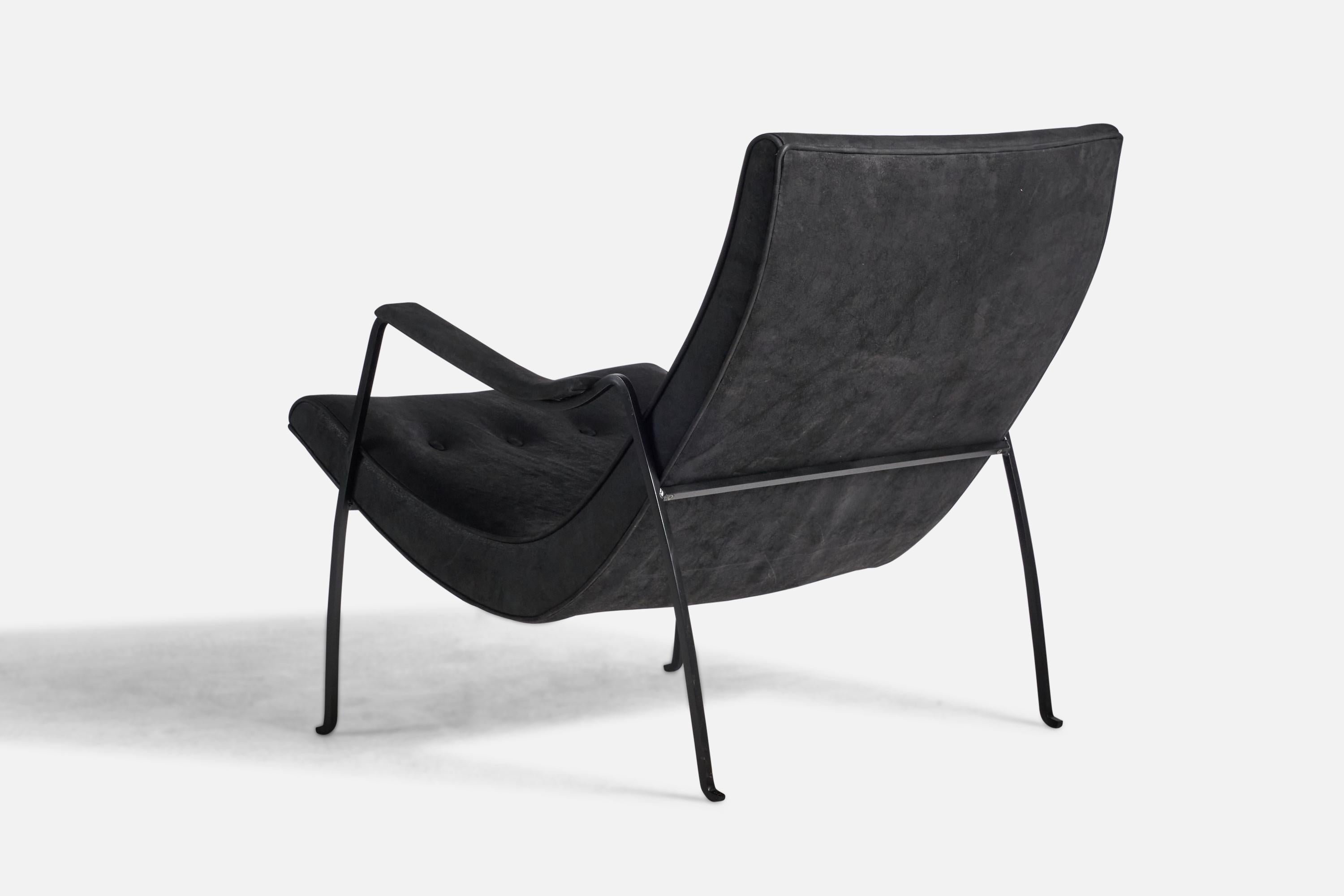 Mid-Century Modern Milo Baughman, Lounge Chair, Metal, Leather, USA, 1960s For Sale