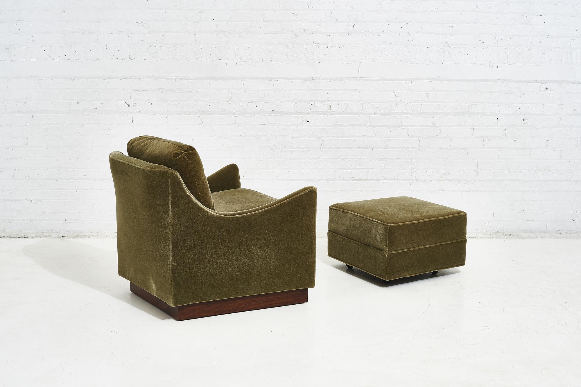 American Milo Baughman Lounge Chair with Ottoman, 1960’s