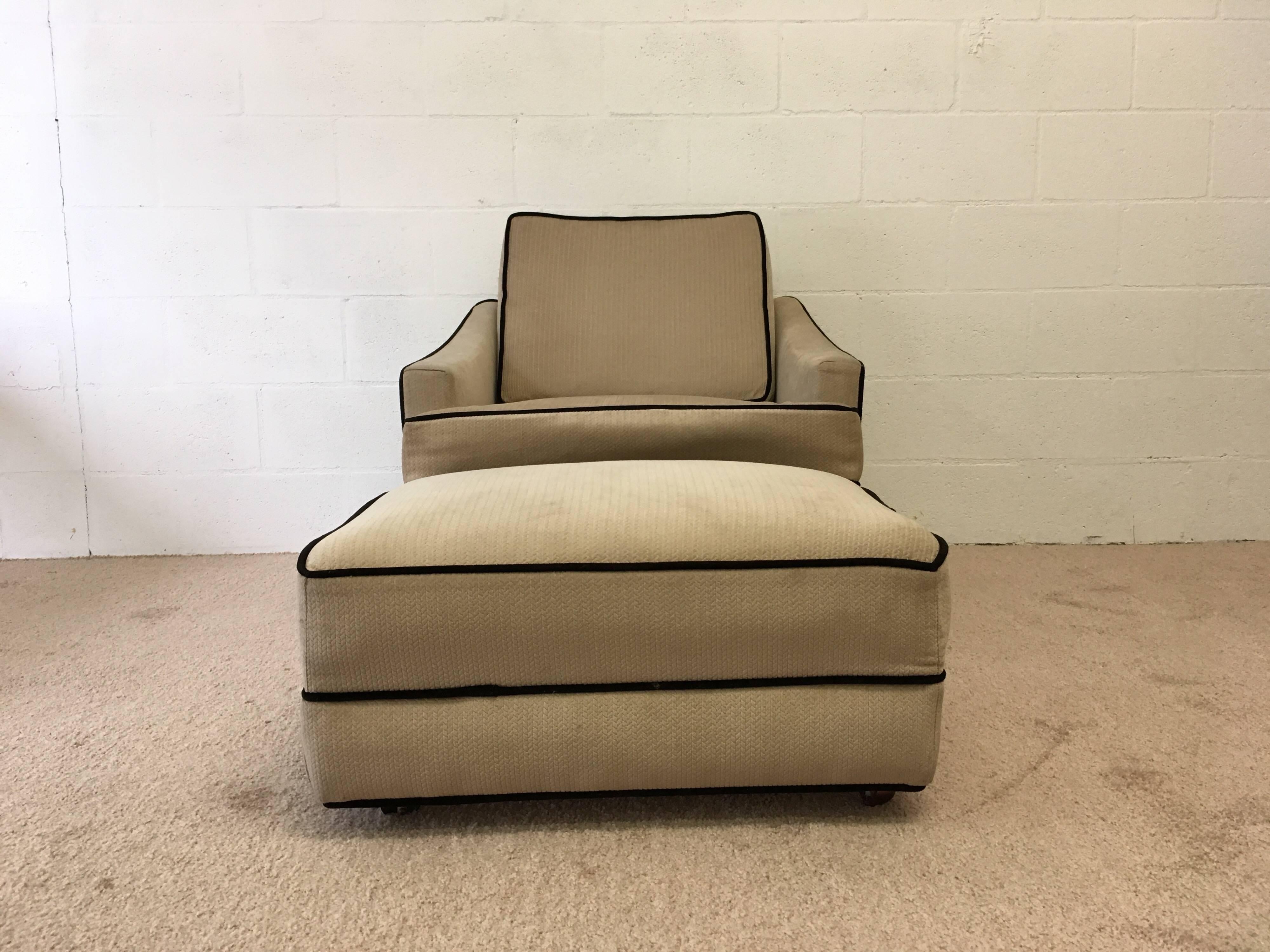 American Milo Baughman Lounge Chair with Ottoman For Sale
