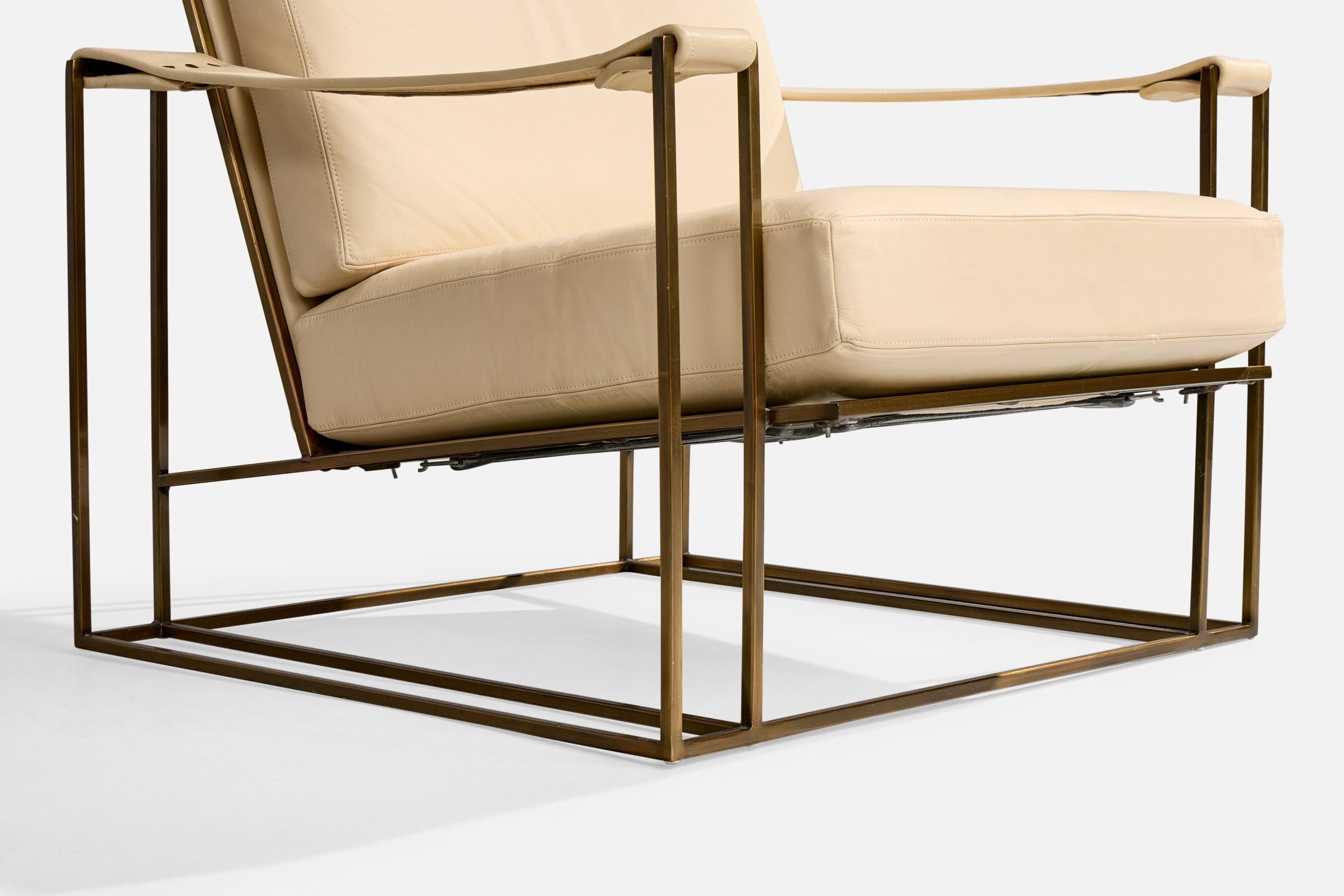Milo Baughman, Lounge Chair with Ottoman, Leather, Steel, USA, 1972 For Sale 6